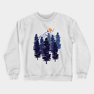 tress and mountains scenery Crewneck Sweatshirt